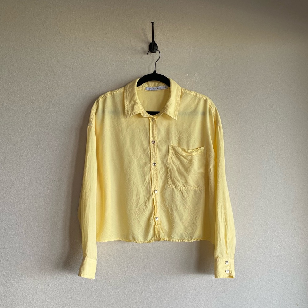 Calvin Klein Jeans Yellow Casual Button Down Shirt